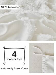 2/3pcs White Leaf Pattern Tufted Textured Polyester Duvet Cover Set, Modern Luxury Bedding Set For All Seasons, Soft, Breathable, Machine Washable, Queen, King, All Sizes, Zipper Closure, ( 1 Duvet Cover+ 1/2 Pillowcases, No Filler) - White - View 6