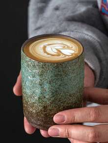 1pc 230ml Ceramic Coffee Mug, Creative Couple Drinking Cup, Retro Style For Home, Hotel, Restaurant, Gathering, Chinese Tea Set - Multicolor - View 2