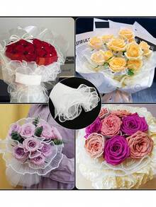 24/12yd Pearl Tulle Wrapping Paper, Bouquet Wrapping Tulle, DIY Gift Packaging, Ruffle Wave Tulle Floral Wrapping Paper, Gift Flower Wrapping Tulle, Suitable For DIY Valentine's Day Birthday Gift Decoration, Flower Shop Flower Packaging Supplies - Multicolor - View 11