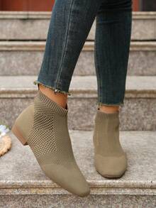 Bohemian Style Mesh Patchwork Casual Vacation Shoes, Spring/Autumn - Khaki - View 2