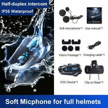 D3X摩托车头盔蓝牙对讲机，BT5.4，IPX6级防水，支持音乐共享，无限对讲连接，适用于所有摩托车头盔，支持语音控制，无线免提通话和音乐耳机，兼容全盔和半盔，半双工对讲，1000mAh锂电池 - D3X - 查看 12