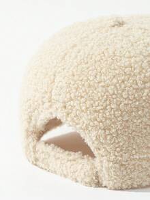 1 pièce Chapeau visière large en fausse fourrure de couleur unie, chaud pour femmes. Casquette de baseball polyvalente et pour les activités décontractées, les trajets et les sorties en automne/hiver - 1 pièce - Voir 6