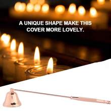 1PC Rose Golden Bell Shape Candle Extinguisher With A Long Handle, Stainless Steel Candle Snuffer Stainless SteelCandle Tools Accessories Candle Buffer Wax Candle Extinguisher With Handle Candlestick Candle Wicks Flame For Candle Lovers, Gift, Everyday Use, Putting Out Extinguish Candle Wicks Flame Safely Sweet Water Decor Black Candle Snuffer - Multicolor - View 5
