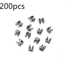 200pcs/Pack Metal Bead Chain Clasp, Double Hole Double Ear Side Clasp For Necklace Bracelet DIY Jewelry Making Accessories - Beaded Chain Side Clasp - View 11
