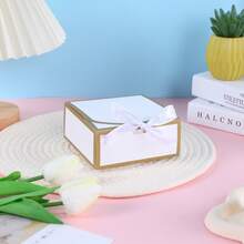 10 Piece Gift Box With Black Lid, White Gift Box, Bridesmaid Proposal Box With White Ribbon For Wedding Gifts, Birthday Gifts, Party Gifts, Decorations, Valentine's Day Gifts, Bridal Gift Boxes - White + White Ribbon - View 8