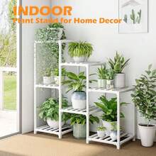 Plant Stand Indoor Plant Shelf Outdoor Wood Plant Rack For Multiple Plants 3 Tiers Ladder Plant Holder For Living Room Patio Boho Home Dr For Gardening,37148564 - 珊瑚粉 - 查看 5