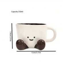 可爱焦糖脚印陶瓷杯，高端奢华釉面卡通马克杯，咖啡杯，水杯，办公室早餐杯 - 彩色 - 查看 5