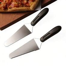 Stainless Steel Serrated Pie, Cake And Pizza Spatula - Triangular Spatula, For Desserts, Baking, Tiramisu Slicing, Durable Kitchen Tool, Ideal For Home Baking/Professional Chef/Cooking Enthusiast - Multicolor - View 2