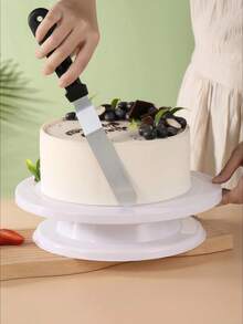1 Plastic Rotating Cake Stand, Plastic Rotating Cake Stand For Baking, Cake Base, Display Stand, Rotating Cake Turntable For Baking, Non-Slip Plastic Rotating Cake Turntable, DIY Style Baking Tools - 彩色 - 查看 4