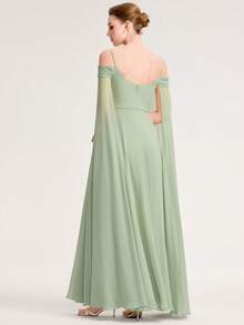 夏季优雅方领鼠尾草绿伴娘礼服，罗纹面料，柔软舒适，适合婚礼、正式晚宴等场合。 - 薄荷綠 - 查看 5