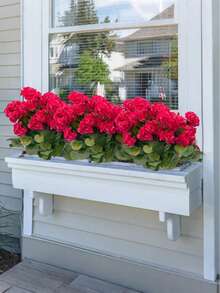 MEHELANY 10/5/1 株仿真玫瑰红天竺葵花，丝质天竺葵花，抗紫外线户外灌木植物，适用于门廊、花园、窗台花箱、家居婚礼装饰，也适用于室内桌面、户外花盆、吊篮、派对和新年装饰 - 玫紅色 - 查看 7