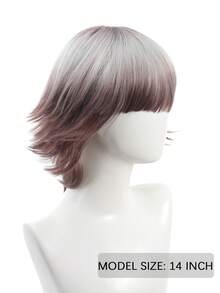 14-Inch Men's Wig, Gradient Dark Green Wolf Tail Short Hair, Full Head Wig, Male Cosplay, Stylish And Handsome, Top Dyed Mullet Head Realistic Wig. - Multicolor - View 5