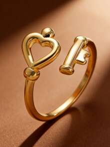 1pc Minimalist Chic Luxury Heart-Shaped Keyring, Suitable For Women's Casual Daily Wear, Valentine's Day, Vacation, Festivals, Women's Gift, Gift For Female Friends - Gold - View 3