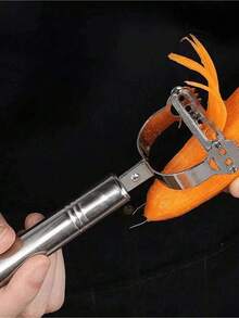 1个不锈钢削皮器，多功能水果蔬菜削皮器，土豆削皮器，切片器 - 白色 - 查看 6