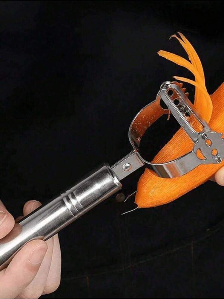 1个不锈钢削皮器，多功能水果蔬菜削皮器，土豆削皮器，切片器 - 白色 - 查看 6