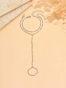 2pcs/Set Fashion Versatile Personalized Multi-Layer Women Finger Chain, Elegant Minimalist Connected Finger Bracelet, Suitable For Any Occasion, Great Gift - Multicolor - View 5