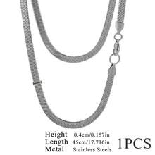 1条不锈钢式扁平链条项链，链节宽度可选2/3/4/5毫米，蛇骨链设计，男女通用 - 刀片鏈 - 查看 7