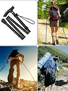 Foldable Hiking Poles Lightweight Telescopic Walking Stick Women And Men Collapsible Outdoor Walking Sticks 5-Section Telescopic Hiking Stick Suitable For Hiking Camping Trekking Travel Hiking Mountaineering Outdoor Exploration Activities Hiking Stick Camping Essentials Camping Gear Travel Accessories - Multicolor - View 5