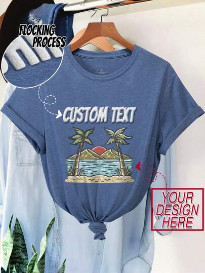 맞춤형 여성 티셔츠, 여성 반팔, 여성 티셔츠, 텍스트, 슬로건, 축복을 입력하고 나만의 사진 (애인 사진/남자 친구 사진/여자 친구 사진, 애완 동물 사진, 단체 사진)을 업로드하여 개인화 된 프린트 반팔, 개그 선물, 깜짝 선물, 캐주얼 여성 겉옷, 스포츠 및 아웃 도어를 디자인하십시오