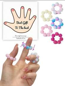 5-Piece Set Of Anxiety And Stress Relief Rings - Adult Pointed Bead Sensory Ring, Elastic Skin "Bite Toy, Targeted At Depigmentation And Skin Pulling Addiction, Office Focused Soothing Ring Massager, Suitable Gift For Good Friends And Colleagues - View 7