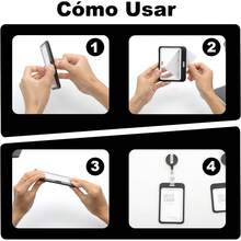 2Pcs Sujetador De Insignia para Tarjetas de ID Vertical y Horizontal para Mujer y Hombre,Protector de Gafete con Cordones para Gafete Retractil,Porta Gafete para Negocios Oficina (Negro) - blanco - Ver 6