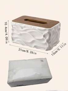 1pc Wavy Wooden Tissue Box Cover, Thickened Waterproof PP Material, Suitable For Living Room, Dining Room, Bathroom, Bedroom, Office, Hotel, Daily Use, Gift, National Day, Valentine's Day - Multicolor - View 10