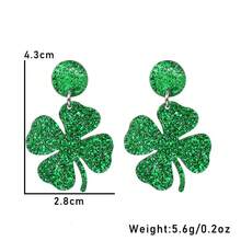 2PC European American Style Green Clover Earrings Women Fashion Bold Ear Jewelry For St. Patrick's Day Oktoberfest - 19# 5 đôi - Xem 9