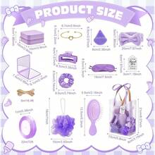 68/74PCS/6Sets Birthday Party Prizes For Winners Gifts Headband Hair Brush Jewelry Box Compact Mirror Powder Puff Hair Tie Claw Gift Bag Bridal Shower - Nhiều màu - Xem 13
