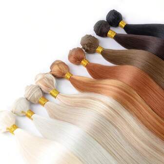 Straight Hair 24 Inch Synthetic Hair Extensions For Natural Long Straight Hair Upgraded Quality Smooth And Soft Easy To Manage High Temperature Fiber Heat Resistant Hair Extensions Brown Black Light Brown Rust Brown Burgundy Grey Multicolor Suitable For Women Daily Holiday Parties And Music Festivals