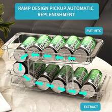 Organizador para frigorífico dosificador dispensador de latas para frigorífico dispensador de bebidas 250 ml 330 ml cerveza soda pop cans almacenamiento despensa organización - Transparente - Ver 3