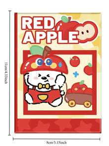 1/4pcs Cute Apple A7 Notebook Pocket Book Student Cute Mini Notebook Portable Learning Blank Notebook - Multicolor - View 4