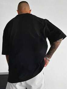 Letter print men's T-shirt, sports T-shirt, casual street style, fan outfit.|  100% cotton | Perfect for fall and winter | Men's autumn wear | Men's tops | Winter base layer | Men's gift | Locally manufactured and shipped - Negro - Ver 2
