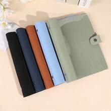 1pc A5 Transparent Soft PU Leather & PVC Loose-Leaf Notebook, Detachable Pages, Planner - Multicolor - View 3