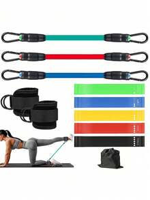 1 Set Resistance Bands, Yoga Pilates Elastic Circles, Exercise Resistance Bands, Women Workout Elastic Circles, Thin Resistance Circles, Elastic Booty Bands, Mini Resistance Circles - Multicolor - View 10