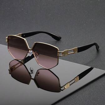 1 st geometriska polygonformade modeglasögon, lämpliga för retro oberoende stil