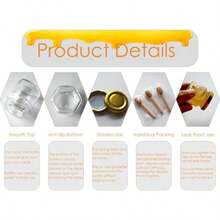 Mini tarros de cristal de 15 oz paquete de 40 Tarros Hexagonales de Miel de Vidrio Tapas Doradas para Miel Mermelada Velas Tarros Pequeños de Albañil para Regalo de Bricolaje Boda - como en la foto - Ver 7