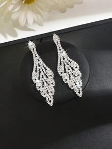 1pc Long Tassel Earrings | Extra Large Crystal Tassel | Copper Material | Formal/Party Jewelry | Valentine's Day Gift - Multicolor - View 4