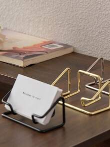 1/2pcs Modern Business Card Holder Display Stand, Desktop Business Card Organizer, Metal Card Display Rack