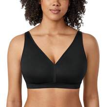 AISILIN Women's Plus Size Wireless Bra Support Comfort Full Coverage Unlined No Underwire Smooth - Black - View 1