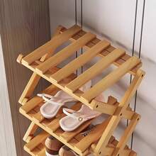 1 PCS Independent High-rise Folding Shoe Rack - Space-saving Narrow Design, Sturdy Bamboo Structure, Easy To Assemble, Perfect for Entrances, Dormitories or Family Organizations. Shoe Storage Organizer, Dormitory Organizer, Naturally Finished Furniture, Compact Design, Durable Structure, Minimalist Design, Sturdy and Durable, Apartment Life - 10 Stufen - Übersicht 5