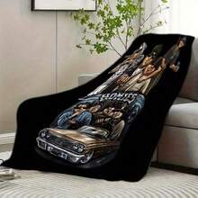 Retro HOMIES Patterned Blankets - Super Soft Flannel, Cartoon Characters Perfect For Home Offices Or Car Trips - Ideal Birthday Or Holiday Gifts, Comfortable Naps All Year Round - 彩色 - 查看 3