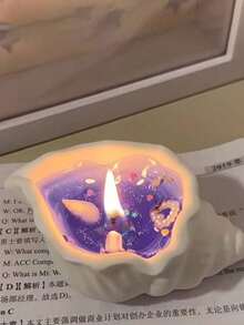 1pc - Ocean Style Seashell Scented Candle, Handmade Jelly Candle, Creative Gift Decor, Island Culture Souvenir, Creative Seashell Shaped Scented Candle, Jelly Candle Seashell Souvenir, Fragrance Home Bedroom Decor, Starfish & Seashell Candle - Multicolor - View 6