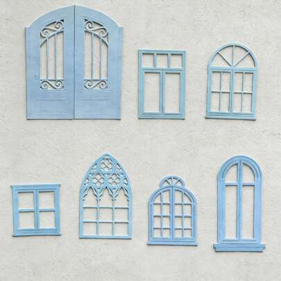 一套可开启的门窗金属切割模具，新款模切模具，压花模板，适用于DIY手工、剪贴簿用品、模板模具、相册装饰纸模切模具，可用于卡片制作