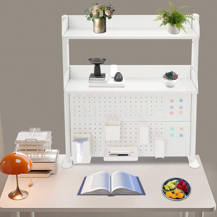 SENDERPICK 1PCS Desk Organizer Shelf Clamp On Desk Organizer Shelf Multipurpose Pegboard Bookshelf - 80*12.5*95cm - View 1