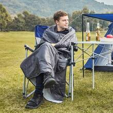 ASZX KingCamp Polyester Outdoor Blanket Waterproof Camping Blanket Beach Blanket Sandproof Beach Mat Stadium Blanket Travel Blanket Portable Picnic Blanket for Park Grass  Sports 82 X 58 in - negro1 - Ver 5