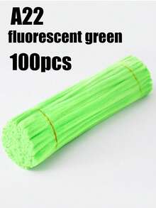 100支蓬松清洁棒，柔软毛绒工艺棒，适用于DIY花束、插花、儿童学校美术项目、派对装饰、毕业典礼、婚礼、生日礼物、母亲节、圣诞节和其他节日DIY工艺品。 - 彩色 - 查看 14