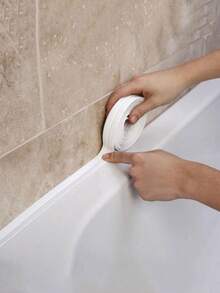 1pc Anti-Mold Sealing Strip, Waterproof PVC Caulking Tape, Toilet Seam Strip, Self-Adhesive Decorative Sealing Tape For Kitchen And Bathroom, Suitable For Gaps In Kitchens And Bathrooms, Countertop Sealing Strip, Suitable For Stoves, Sinks And Toilets, Easy To Use And Trim. - Multicolor - View 6