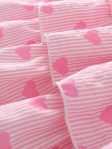 1件女婴百搭甜美可爱时尚无袖吊带格子层叠蝴蝶结装饰连衣裙，夏季休闲日常穿着 - 粉色 - 查看 8