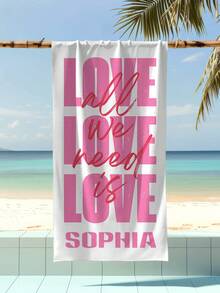 1 منشفة شاطئ مخصصة مطبوع عليها نص مصمم حسب الطلب، مخصصة باسمك. مثالية للاستخدام على الشاطئ، بجانب المسبح، وأثناء رحلات الشاطئ. هذه المنشفة الشاطئية متعددة الاستخدامات مثالية للأنشطة البحرية الخارجية، السفر، وتوفر الراحة أثناء الاستلقاء، التشمس، والاسترخاء. هدية فريدة للأم، الأب، الصديقة، الصديق. - متعدد الألوان - مشاهدة 6