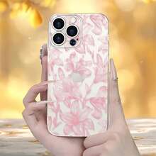 Funda para teléfono con diseño floral de lirio rosa, compatible con iPhone 16, 15, 14 Pro Max, 13, 12, 11, XR y XS Plus. Fabricada en silicona TPU, ofrece protección contra golpes y caídas, además de una excelente sensación al tacto. Es el regalo ideal para familiares, amigos y seres queridos. - transparente - Ver 3